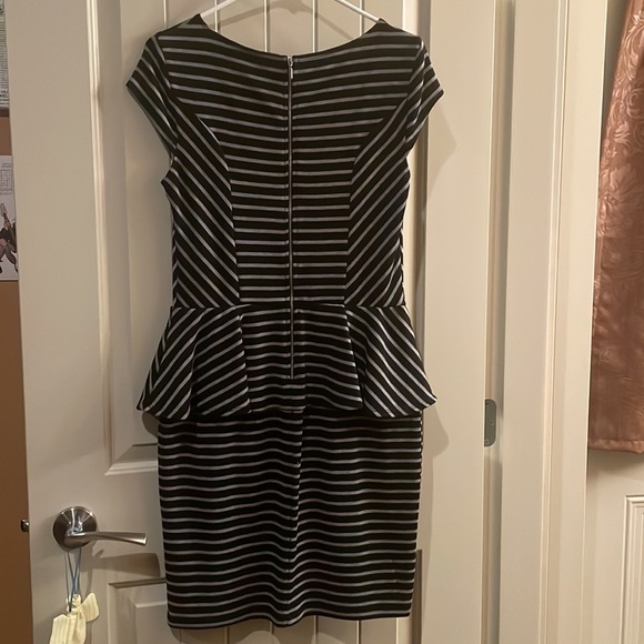 Black and Grey Peplum Dress - Picture 2 of 4